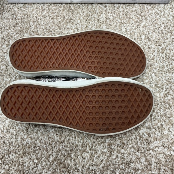 Vans Slip-On Sneakers in Black and White Floral Checkerboard - Picture 8 of 9